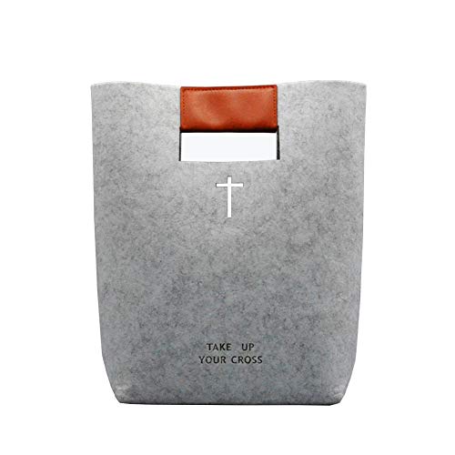 aolaso - Funda para Biblia de fieltro, bolsa de transporte de piel tallada con cruz de la Santa Biblia