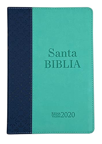 Biblia Reina Valera 2020 Ultrafina (1,6cm) Azul Turquesa Letra 9 puntos Imitación Piel Canto Dorado Diseño Contemporáneo