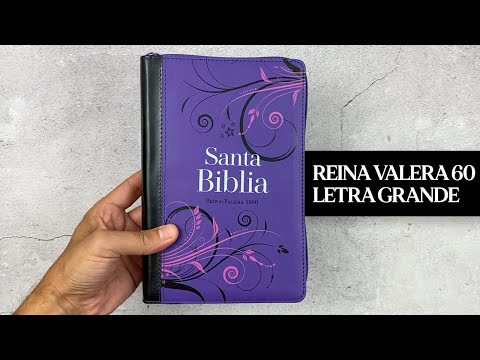 Biblia Reina Valera 1960 Letra Grande Lila/Negra Cierre Cremallera